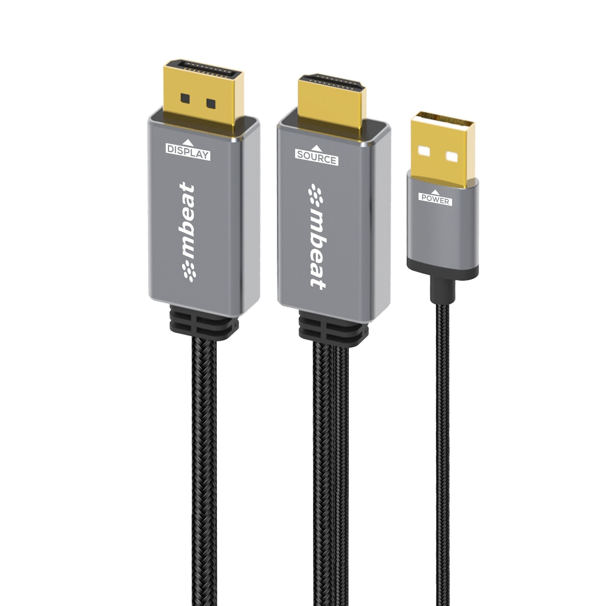mbeat Tough Link 1.8m HDMI to DisplayPort Cable with USB Power  4K@60Hz (3840×2160), 1440p@120Hz, 1080p@120Hz mbeat Tough Link 1.8m HDMI to DisplayPort Cable with USB Power  4K@60Hz (3840×2160), 1440p@120Hz, 1080p@120Hz